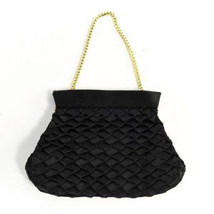 EUC Black Satin Sculptural Vintage Purse